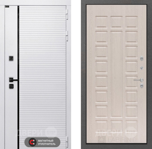 Входная металлическая Дверь Лабиринт (LABIRINT) Royal 04 Беленый дуб в Дубне