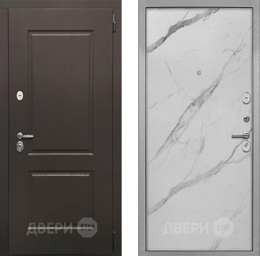 Входная металлическая Дверь Интекрон (INTECRON) Кампо Гладкая Мрамор натуральный арктик в Дубне