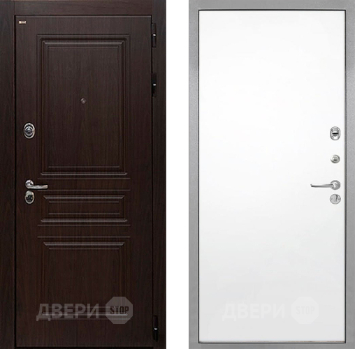 Входная металлическая Дверь Интекрон (INTECRON) Брайтон Тиковое Дерево Гладкая Силк Сноу в Дубне