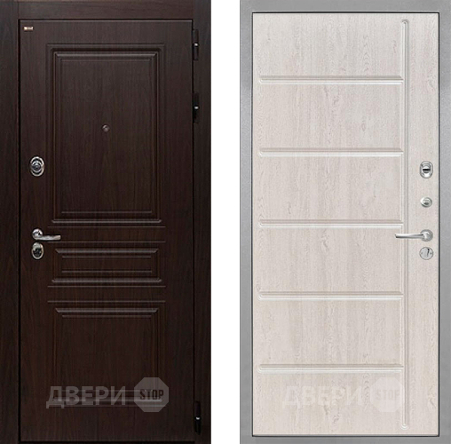 Входная металлическая Дверь Интекрон (INTECRON) Брайтон Тиковое Дерево ФЛ-102 Сосна белая в Дубне