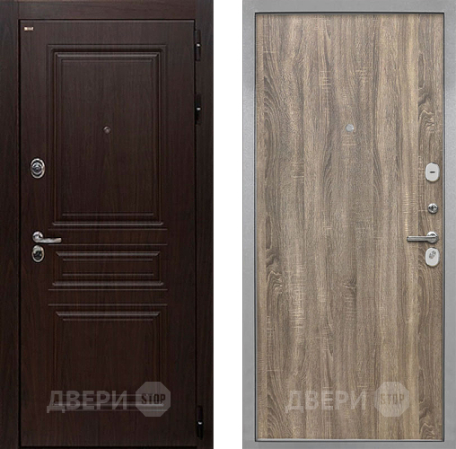 Входная металлическая Дверь Интекрон (INTECRON) Брайтон Тиковое Дерево Гладкая Дуб турин в Дубне