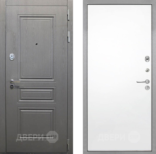 Входная металлическая Дверь Интекрон (INTECRON) Брайтон Графит Гладкая Силк Сноу в Дубне