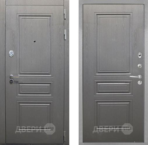 Входная металлическая Дверь Интекрон (INTECRON) Брайтон Графит ФЛ-243 Графит вуд дуб в Дубне