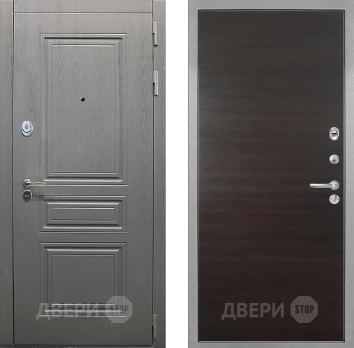 Входная металлическая Дверь Интекрон (INTECRON) Брайтон Графит Гладкая Эковенге поперечный в Дубне