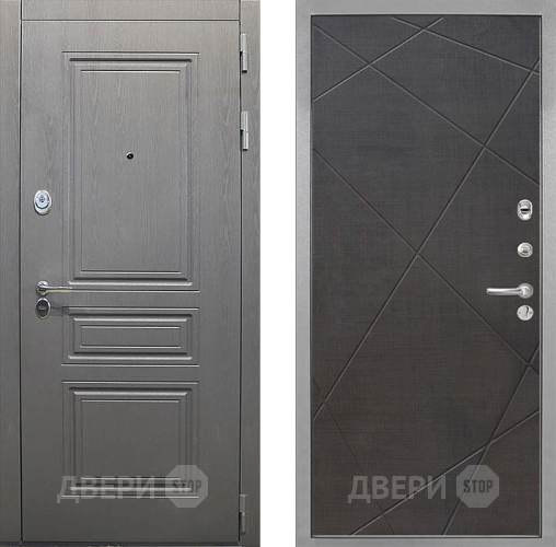 Входная металлическая Дверь Интекрон (INTECRON) Брайтон Графит Лучи-М Венге распил кофе в Дубне