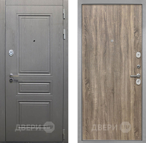 Дверь Интекрон (INTECRON) Брайтон Графит Гладкая Дуб турин в Дубне