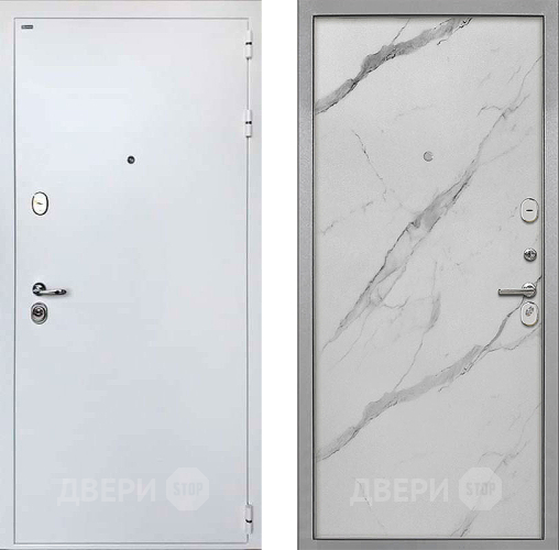 Входная металлическая Дверь Интекрон (INTECRON) Колизей White Гладкая Мрамор натуральный арктик в Дубне