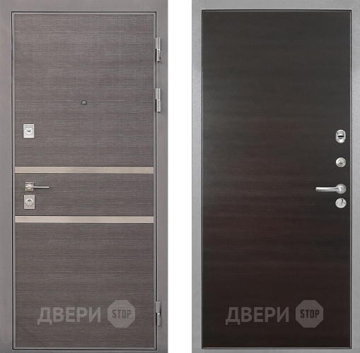 Входная металлическая Дверь Интекрон (INTECRON) Неаполь Гладкая Эковенге поперечный в Дубне