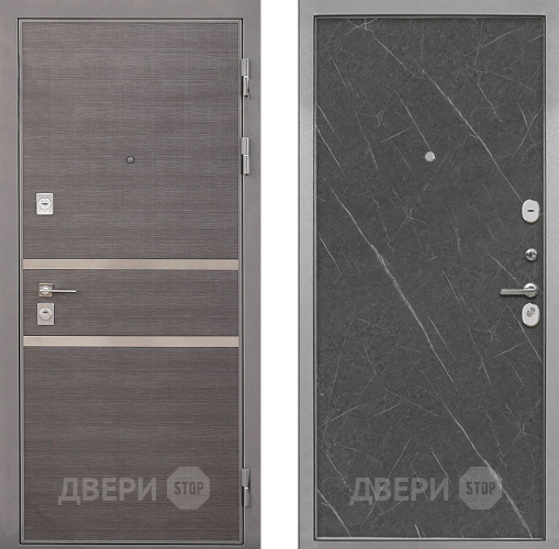Входная металлическая Дверь Интекрон (INTECRON) Неаполь Гладкая Гранит лава оникс в Дубне