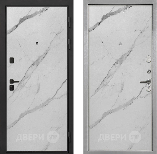 Входная металлическая Дверь Интекрон (INTECRON) Профит Black Мрамор Арктик Гладкая Мрамор натуральный арктик в Дубне