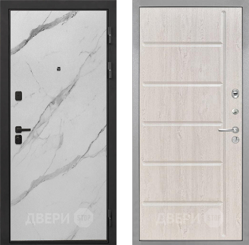Входная металлическая Дверь Интекрон (INTECRON) Профит Black Мрамор Арктик ФЛ-102 Сосна белая в Дубне