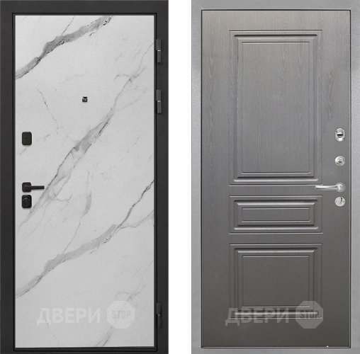 Входная металлическая Дверь Интекрон (INTECRON) Профит Black Мрамор Арктик ФЛ-243 Графит вуд дуб в Дубне
