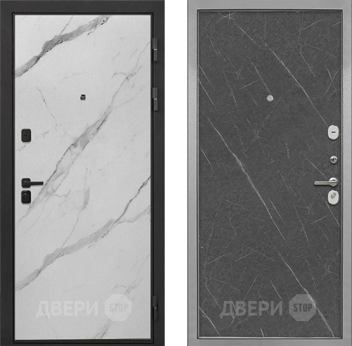 Дверь Интекрон (INTECRON) Профит Black Мрамор Арктик Гладкая Гранит лава оникс в Дубне