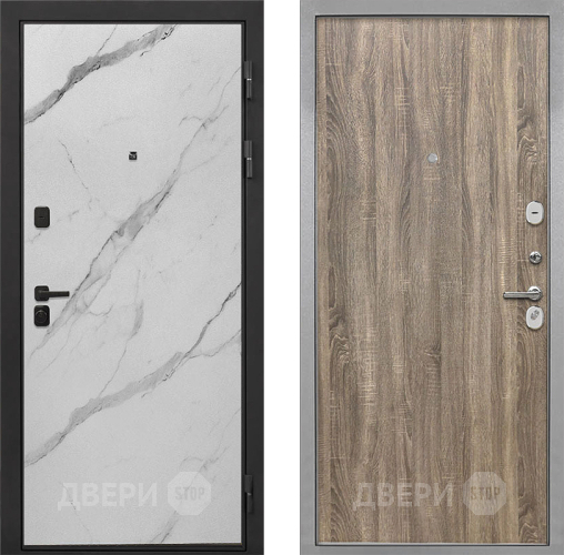 Дверь Интекрон (INTECRON) Профит Black Мрамор Арктик Гладкая Дуб турин в Дубне