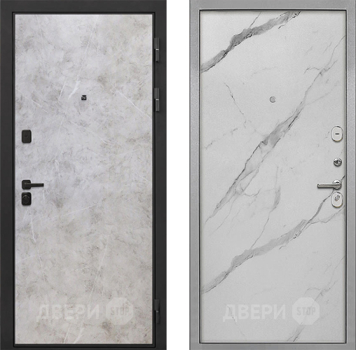 Входная металлическая Дверь Интекрон (INTECRON) Профит Black Мрамор Светлый Гладкая Мрамор натуральный арктик в Дубне