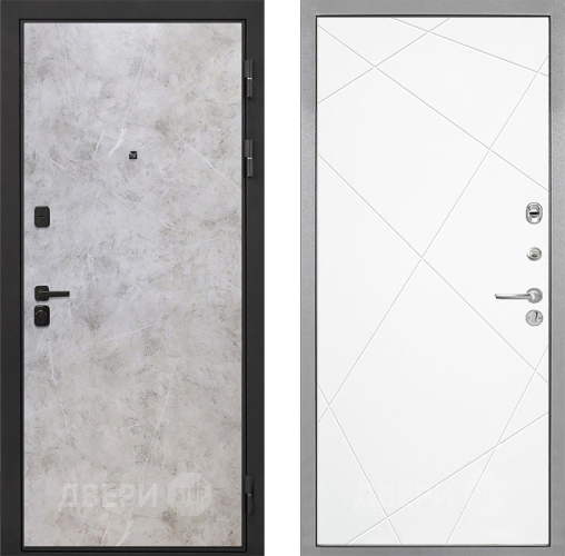 Входная металлическая Дверь Интекрон (INTECRON) Профит Black Мрамор Светлый Лучи-М Софт милк в Дубне