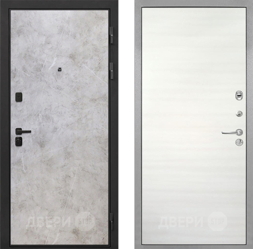 Входная металлическая Дверь Интекрон (INTECRON) Профит Black Мрамор Светлый Гладкая Дуб сильвер поперечный в Дубне