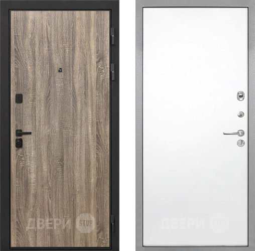 Входная металлическая Дверь Интекрон (INTECRON) Профит Black Дуб Турин Гладкая Силк Сноу в Дубне