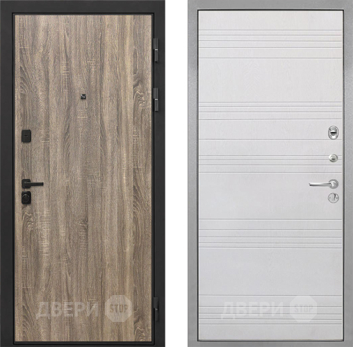 Входная металлическая Дверь Интекрон (INTECRON) Профит Black Дуб Турин ФЛ-316 Белый ясень в Дубне