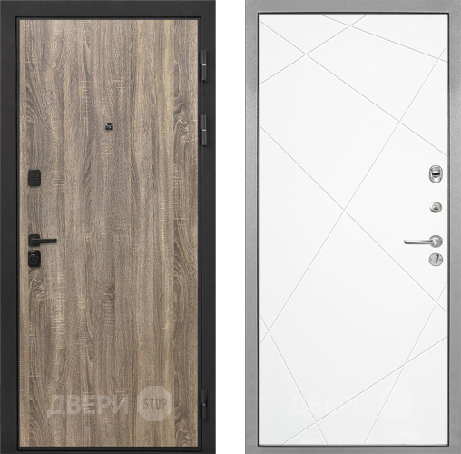 Входная металлическая Дверь Интекрон (INTECRON) Профит Black Дуб Турин Лучи-М Софт милк в Дубне