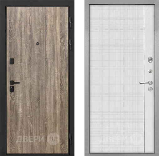 Дверь Интекрон (INTECRON) Профит Black Дуб Турин В-07 с молдингом Лофт белый в Дубне