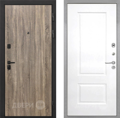 Входная металлическая Дверь Интекрон (INTECRON) Профит Black Дуб Турин Альба Роял Вуд белый в Дубне