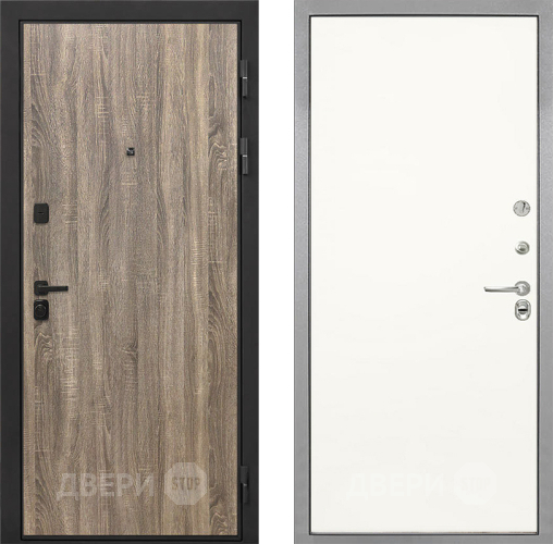 Входная металлическая Дверь Интекрон (INTECRON) Профит Black Дуб Турин Гладкая Слоновая кость в Дубне