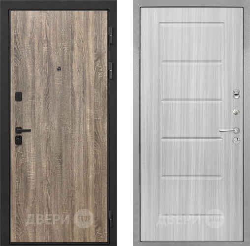 Входная металлическая Дверь Интекрон (INTECRON) Профит Black Дуб Турин ФЛ-39 Сандал белый в Дубне