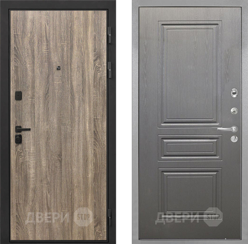 Входная металлическая Дверь Интекрон (INTECRON) Профит Black Дуб Турин ФЛ-243 Графит вуд дуб в Дубне