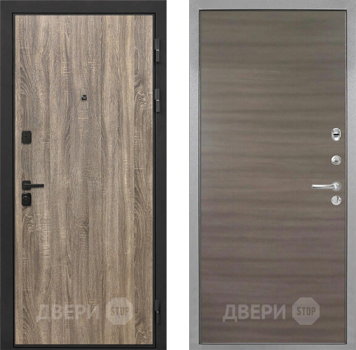 Входная металлическая Дверь Интекрон (INTECRON) Профит Black Дуб Турин Гладкая Дуб тоскано поперечный в Дубне