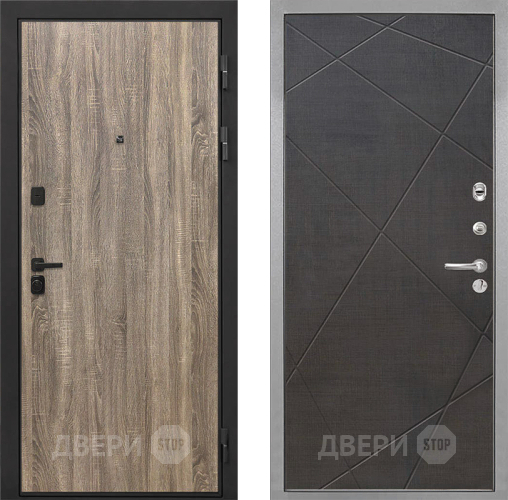 Входная металлическая Дверь Интекрон (INTECRON) Профит Black Дуб Турин Лучи-М Венге распил кофе в Дубне