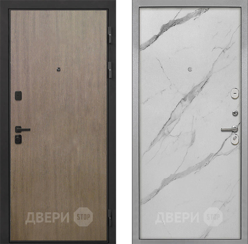 Входная металлическая Дверь Интекрон (INTECRON) Профит Black Венге Коричневый Гладкая Мрамор натуральный арктик в Дубне