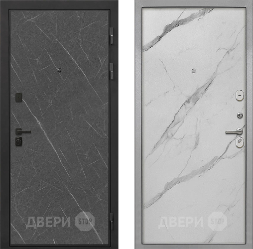Входная металлическая Дверь Интекрон (INTECRON) Профит Black Гранит Лава Оникс Гладкая Мрамор натуральный арктик в Дубне