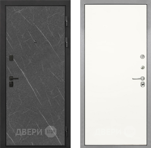 Входная металлическая Дверь Интекрон (INTECRON) Профит Black Гранит Лава Оникс Гладкая Слоновая кость в Дубне