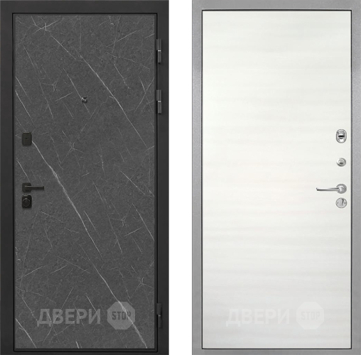 Входная металлическая Дверь Интекрон (INTECRON) Профит Black Гранит Лава Оникс Гладкая Дуб сильвер поперечный в Дубне