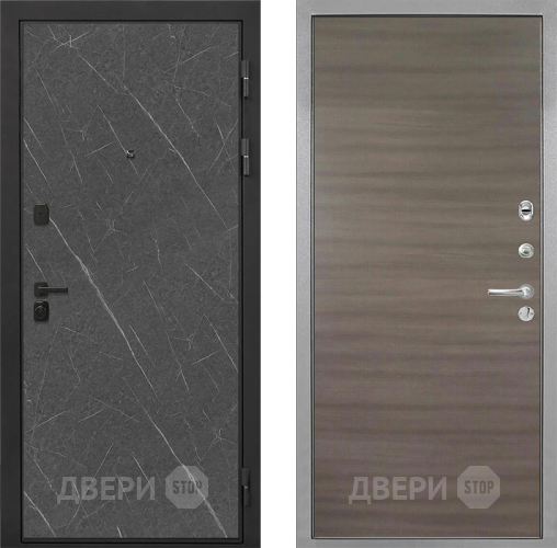 Входная металлическая Дверь Интекрон (INTECRON) Профит Black Гранит Лава Оникс Гладкая Дуб тоскано поперечный в Дубне