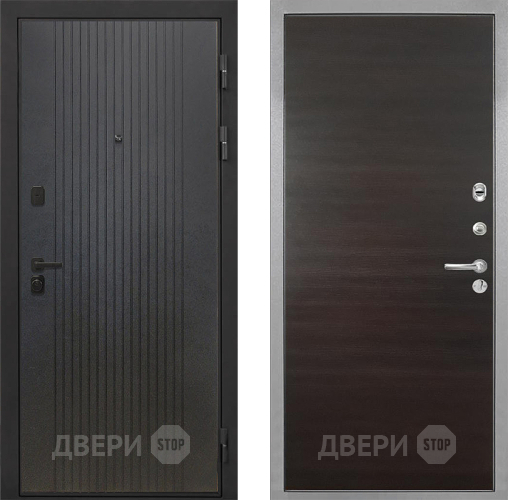 Входная металлическая Дверь Интекрон (INTECRON) Профит Black ФЛ-295 Гладкая Эковенге поперечный в Дубне