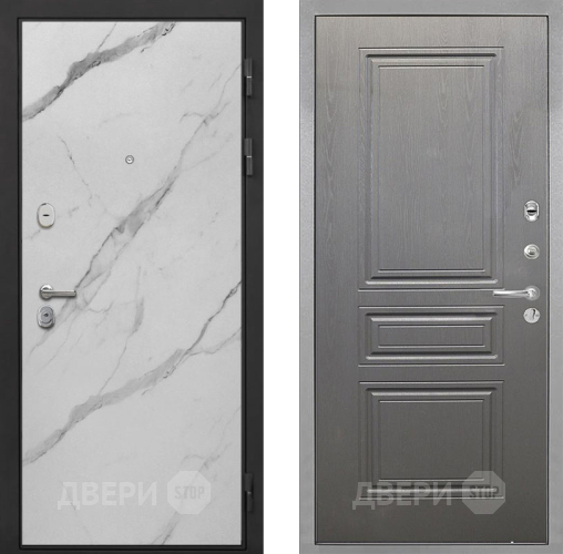 Дверь Интекрон (INTECRON) Гектор Мрамор Арктик ФЛ-243 Графит вуд дуб в Дубне