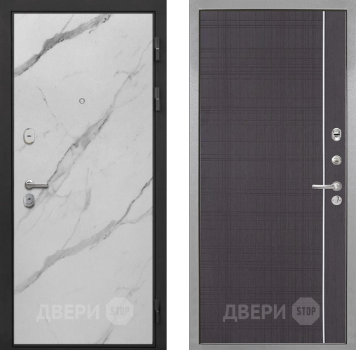 Дверь Интекрон (INTECRON) Гектор Мрамор Арктик В-07 с молдингом Венге в Дубне