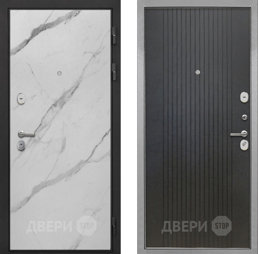 Входная металлическая Дверь Интекрон (INTECRON) Гектор Мрамор Арктик ФЛ-295 Лофт черный в Дубне
