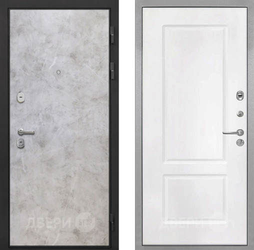 Входная металлическая Дверь Интекрон (INTECRON) Гектор Мрамор Светлый КВ-2 Белый матовый в Дубне