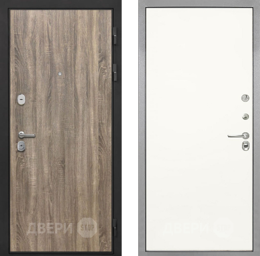 Входная металлическая Дверь Интекрон (INTECRON) Гектор Дуб Турин Гладкая Слоновая кость в Дубне