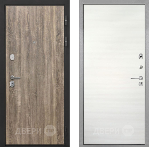 Входная металлическая Дверь Интекрон (INTECRON) Гектор Дуб Турин Гладкая Дуб сильвер поперечный в Дубне