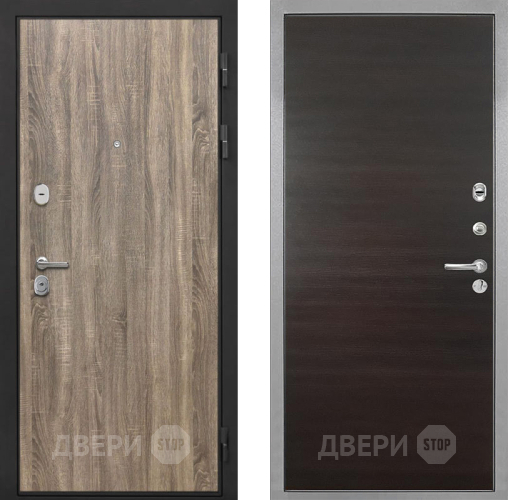 Входная металлическая Дверь Интекрон (INTECRON) Гектор Дуб Турин Гладкая Эковенге поперечный в Дубне