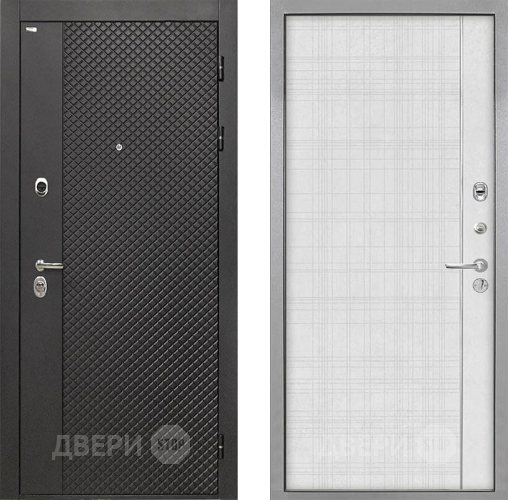 Дверь Интекрон (INTECRON) Олимпия Black 4К В-07 с молдингом Лофт белый в Дубне