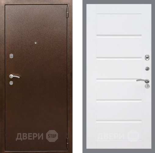 Дверь Рекс (REX) 1А Медный Антик Сити Белый ясень в Дубне