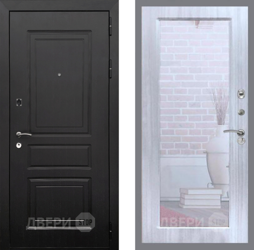 Входная металлическая Дверь Рекс (REX) 6 Венге Зеркало Пастораль Сандал белый в Дубне