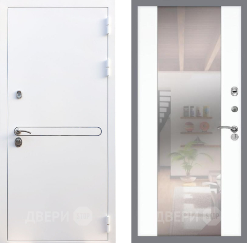 Входная металлическая Дверь Рекс (REX) 27 СБ-16 Зеркало Силк Сноу в Дубне