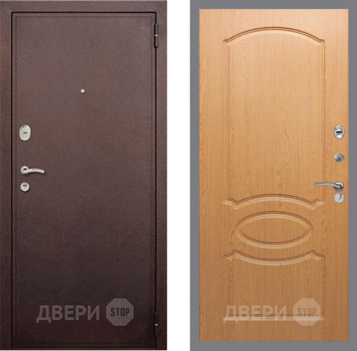 Входная металлическая Дверь Рекс (REX) 2 Медный Антик FL-128 Дуб в Дубне