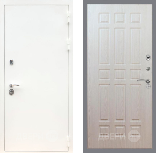 Входная металлическая Дверь Рекс (REX) 5 Белая Шагрень FL-33 Беленый дуб в Дубне